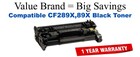 CF289X,89X High Yield Black Compatible Value Brand toner