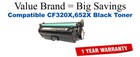 CF320X,653X High Yield Black Compatible Value Brand toner