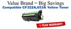 CF322A,653A Yellow Compatible Value Brand toner