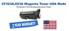 CF323A,653A Magenta Premium USA Remanufactured Brand Toner