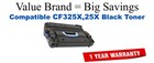 CF325X,25X High Yield Black Compatible Value Brand toner