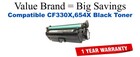 CF330X,654X High Yield Black Compatible Value Brand toner