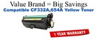 CF332A,654A Yellow Compatible Value Brand toner