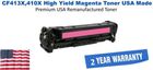 CF413X,410X High Yield Magenta Premium USA Remanufactured Brand Toner