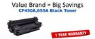CF450A,655A Black Compatible Value Brand toner