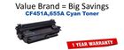 CF451A,655A Cyan Compatible Value Brand toner