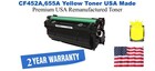 CF452A,655A Yellow Premium USA Remanufactured Brand Toner