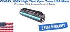CF461X, 656X High Yield Cyan Premium USA Remanufactured Brand Toner