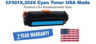 CF501X,202X High Yield Cyan Premium USA Remanufactured Brand Toner