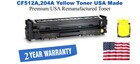 CF512A,204A Yellow Premium USA Remanufactured Brand Toner