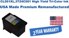 CL261XL,3724C001 High Yield Tri-Color Premium USA Made Remanufactured  ink
