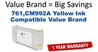 761,CM992A Yellow Compatible Value Brand ink