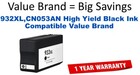 932XL,CN053AN High Yield Black Compatible Value Brand ink