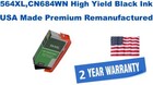 564XL,CN684WN High Yield Black Premium USA Made Remanufactured ink