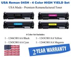 CRG045H Series 4-Color Set Premium USA Made Remanufactured Canon toner 1243C001AA,1244C001AA,1245C001AA,1246C001AA,045H