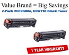 CRG118 2-Pack Set Premium USA Made Remanufactured Canon toner 2662B004AA,2662B001AA,CRG118