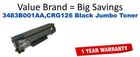 3483B001AA,CRG126 Jumbo Black Compatible Value Brand Canon Jumbo Toner 50% Higher Yield