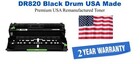 DR820 Black Premium USA Made Remanufactured Brother Drum