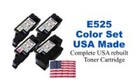 E525COLORSET USA Made Remanufactured Dell toner K-2K, CMY-1.4K