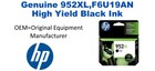 952XL,F6U19AN Genuine High Yield Black HP Ink