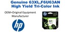 63XL,F6U63AN Genuine High Yield Tri-Color HP Ink