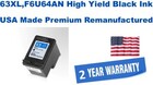 63XL,F6U64AN High Yield Black Premium USA Made Remanufactured ink