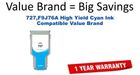 727,F9J76A High Yield Cyan Compatible Value Brand ink