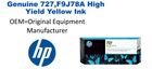 727,F9J78A Genuine HP High Yield Yellow Ink