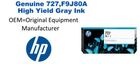 727,F9J80A Genuine HP High Yield Gray Ink