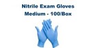 Nitrile Exam Gloves, size MD Powder Free (100/bx)