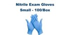 Nitrile Exam Gloves, Size SM Powder Free (100/box)