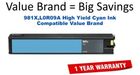 981X,L0R09A High Yield Cyan Compatible Value Brand ink