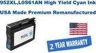 952XL,L0S61AN High Yield Cyan Premium USA Made Remanufactured ink