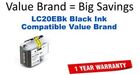Brother LC20EBk Black Compatible Ink Cartridge