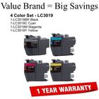 Brother LC3019 Super High Yield 4 Color Ink Cartridge Set, Remanufactured BCMY Combo