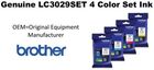 Genuine Brother LC3029 4 Color Ultra High Yield Ink Cartridge Set (BK,C,M,Y)