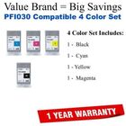 PFI030 Compatible Value Brand 4-Pack Black,Cyan,Magenta,Yellow 