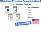 PFI107 Premium USA Made Remanufactured 4-Pack Black,Cyan,Magenta,Yellow