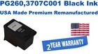 PG260,3707C001 Black Premium USA Made Remanufactured  ink