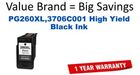 PG260XL,3706C001 High Yield Black Compatible Value Brand ink