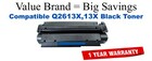 Q2613X,13X High Yield Black Compatible Value Brand toner