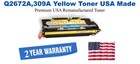 Q2672A,309A Yellow Premium USA Remanufactured Brand Toner