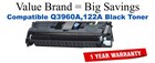 Q3960A,122A Black Compatible Value Brand toner