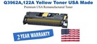 Q3962A,Q3972,122A Yellow Premium USA Remanufactured Brand Toner