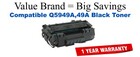 Q5949A,49A Black Compatible Value Brand toner