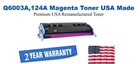 Q6003A,124A Magenta Premium USA Remanufactured Brand Toner
