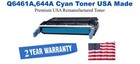 Q6461A,644A Cyan Premium USA Remanufactured Brand Toner
