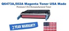 Q6473A,502A Magenta Premium USA Remanufactured Brand Toner