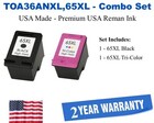 T0A36ANXL Black and Color High Yield Combo Premium USA Made Remanufactured HP Ink T0A36ANXL,65,65XL
