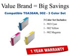 902,X4E05AN Compatible Value Brand Inks 3-Pack Cyan,Magenta,Yellow 